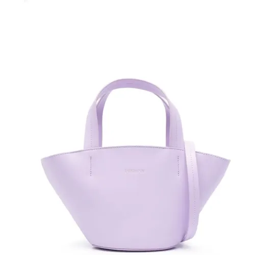Lilac Leather Shoulder Bag , female, Sizes: ONE SIZE - PATRIZIA PEPE - Modalova