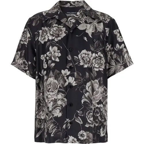 Floral Silk Shirt , male, Sizes: XL, L - Dolce & Gabbana - Modalova