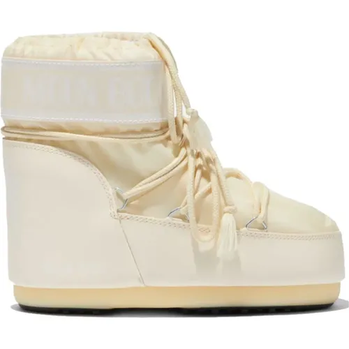 Creme Icon Low Nylon Sneakers , Damen, Größe: 36 EU - moon boot - Modalova