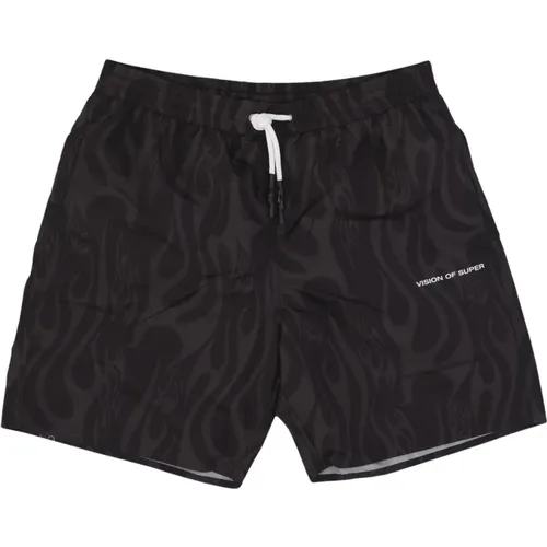 Flames Swim Shorts , male, Sizes: XL, L - Vision OF Super - Modalova