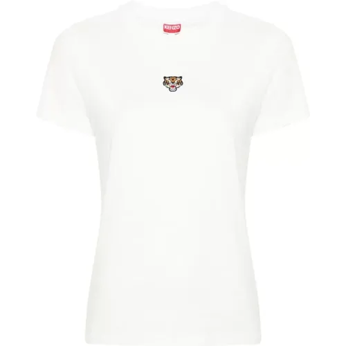 Lucky Tiger Embroidered T-shirt , female, Sizes: XS, S, M, L - Kenzo - Modalova