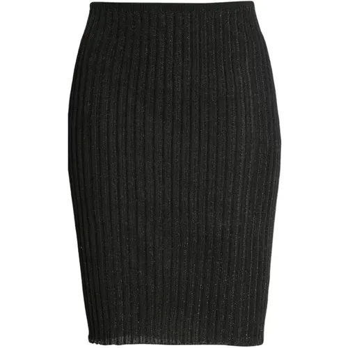 Ribbed Knit Metallic Mini Skirt , female, Sizes: M, XS - A. Roege Hove - Modalova