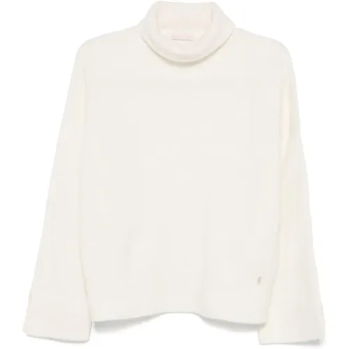 Off- Wool Knit Sweater , female, Sizes: M, L, XS - Liu Jo - Modalova