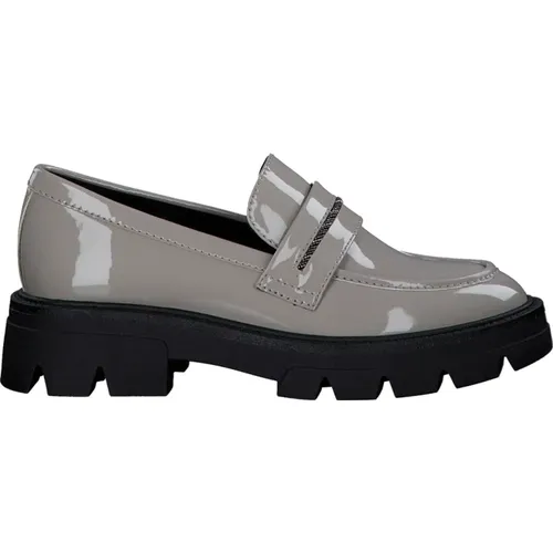 Grey Patent Loafers for Women , female, Sizes: 4 UK - s.Oliver - Modalova