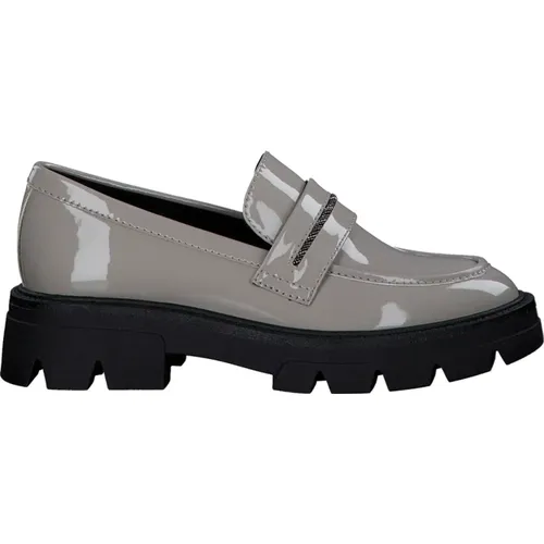 Grey Patent Loafers for Women , female, Sizes: 6 UK, 4 UK, 7 UK - s.Oliver - Modalova