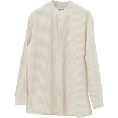 Cream Striped Cotton Shirt with Pocket , female, Sizes: S, M - Birkenstock - Modalova