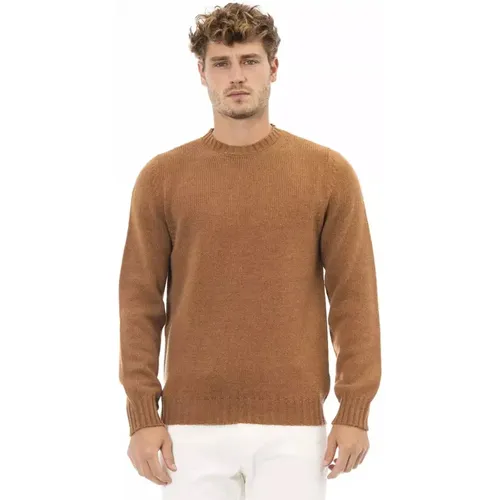Alpaca Leather Sweater , male, Sizes: XL, L, M, 2XL - Alpha Studio - Modalova