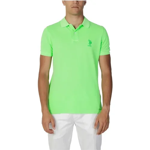 Grünes einfarbiges Poloshirt , Herren, Größe: 2XL - U.s. Polo Assn. - Modalova