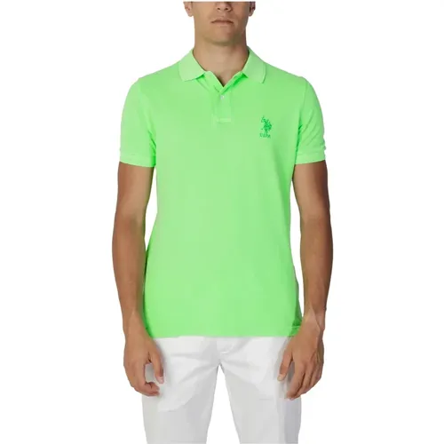 Grünes einfarbiges Poloshirt , Herren, Größe: S - U.S. Polo Assn. - Modalova