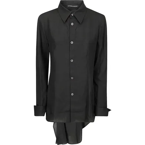 Schwarzes Asymmetrisches Schulter Cut Shirt - Yohji Yamamoto - Modalova