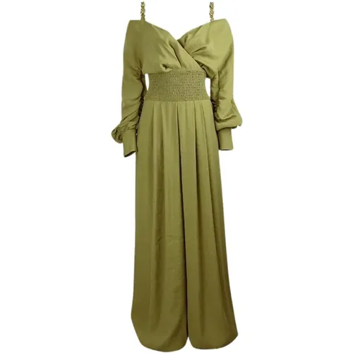 Weit ausgestellter und fließender Maxi Kleid mit elastischer Taille - Balmain - Modalova