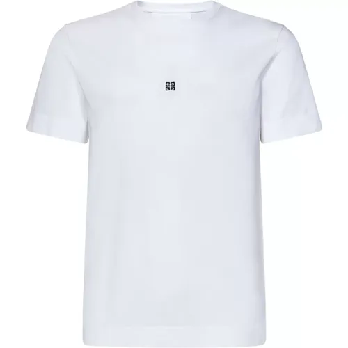 Cotton T-Shirt with 4G Embroidery , male, Sizes: L - Givenchy - Modalova