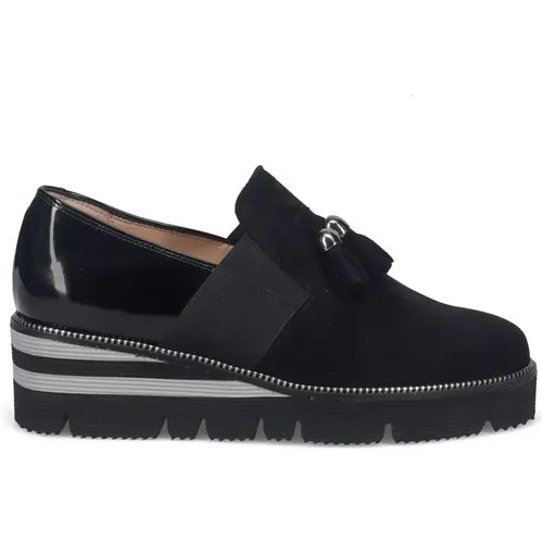 Schwarzer Quasten Slip-On Schuh , Damen, Größe: 38 1/2 EU - Sangiorgio - Modalova