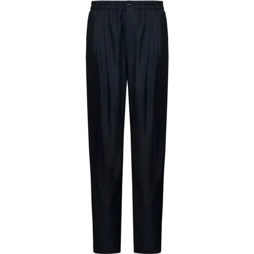 Wool Cashmere Blend Trousers , male, Sizes: L, M - Giorgio Armani - Modalova