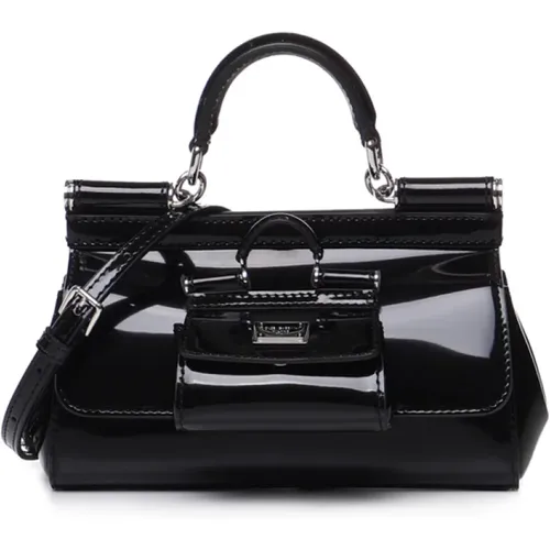 Schwarze Sicily Tasche - Kleines Münzfach - Elegantes Design - Dolce & Gabbana - Modalova