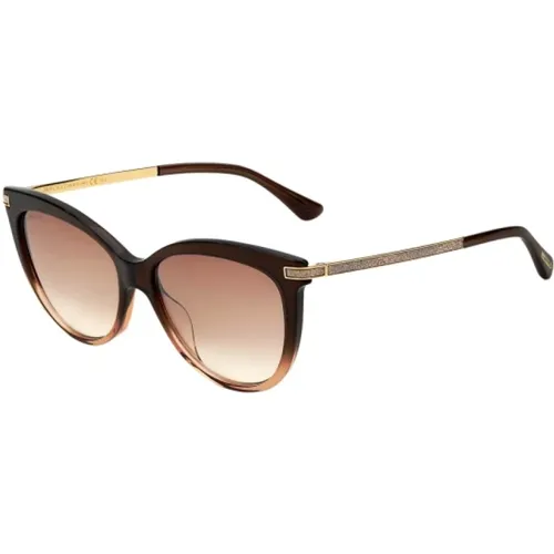 Braune Acetat Sonnenbrille für Frauen , Damen, Größe: 56 MM - Jimmy Choo - Modalova