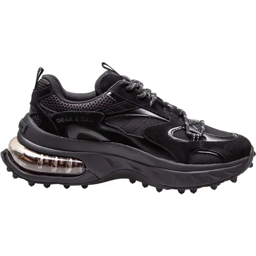 Leather Running Sneakers with Rubberized Logo , male, Sizes: 6 UK, 9 UK, 11 UK, 7 UK, 10 UK, 8 UK - Dsquared2 - Modalova