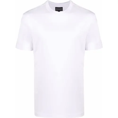 Weißes Logo-Patch T-Shirt Kurzarm , Herren, Größe: XL - Emporio Armani - Modalova