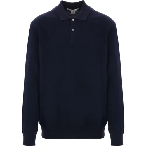 Blauer Oversize Woll Polo Pullover , Herren, Größe: M - Comme des Garçons - Modalova