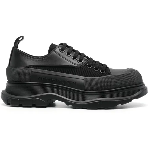 Schwarze Sneakers mit Strukturierter Gummisohle , Herren, Größe: 42 EU - alexander mcqueen - Modalova