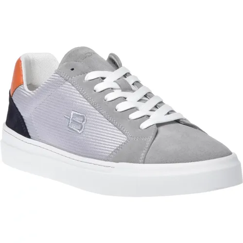 Sneaker in grey suede , male, Sizes: 10 UK, 8 1/2 UK, 6 UK, 9 UK, 5 UK, 7 UK, 9 1/2 UK, 11 UK - Baldinini - Modalova