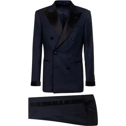 Wool Suit Double-Breasted Blazer , male, Sizes: 2XL - Tom Ford - Modalova