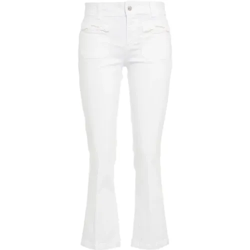 Cropped Flared Jeans mit Perlenstickerei , Damen, Größe: W30 - Liu Jo - Modalova