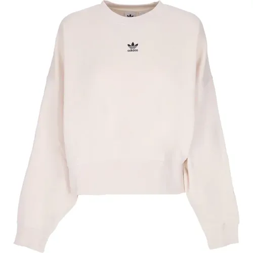 Weiße Cropped Crewneck Sweatshirt Essentials - Adidas - Modalova