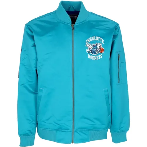 Charlotte Hornets NBA Bomber Jacket Lightweight Satin , male, Sizes: M, XL - Mitchell & Ness - Modalova