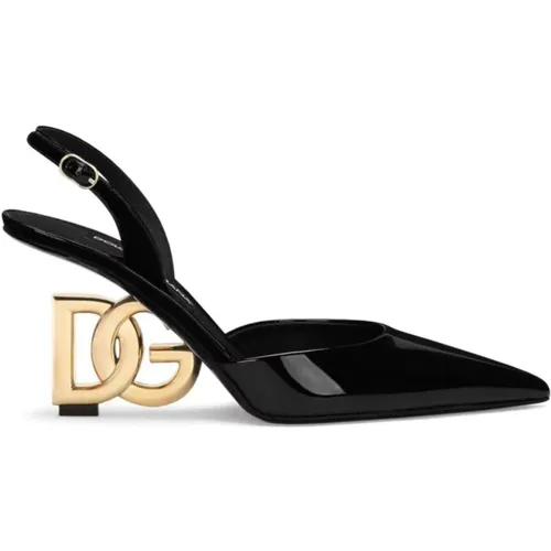 Heel Slingback Cross Shoes , female, Sizes: 3 1/2 UK, 4 1/2 UK, 5 1/2 UK, 6 UK, 6 1/2 UK, 5 UK - Dolce & Gabbana - Modalova