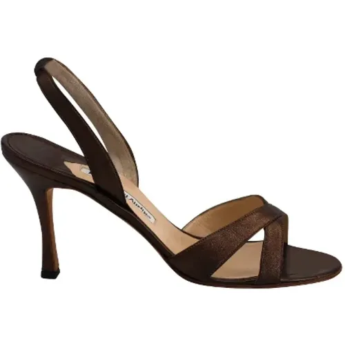 Pre-owned Leather heels , female, Sizes: 6 UK - Manolo Blahnik Pre-owned - Modalova