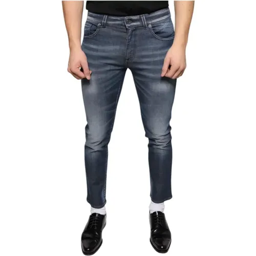 Dunkelblaue Skinny Denim Jeans mit Logo , Herren, Größe: XS - Dolce & Gabbana - Modalova