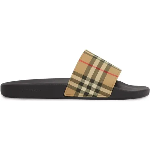 Sandalen mit Erhöhten Buchstaben , Herren, Größe: 44 EU - Burberry - Modalova