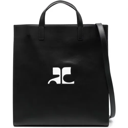 Schwarze Heritage Tasche mit Logo-Detail , Damen, Größe: ONE Size - Courrèges - Modalova