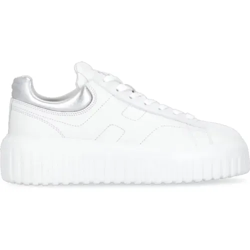 Leather Sneakers with Metallic Detail , female, Sizes: 2 UK, 3 UK, 3 1/2 UK, 5 UK, 4 1/2 UK, 2 1/2 UK, 7 UK, 4 UK, 6 UK, 5 1/2 UK - Hogan - Modalova