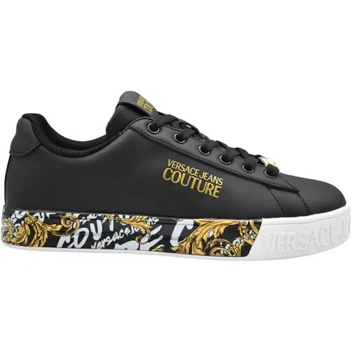 Women's Shoes Laced Nero Stampa Aw22 , female, Sizes: 3 UK - Versace - Modalova