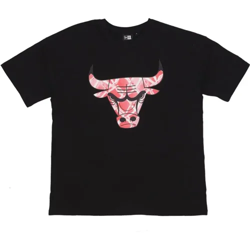 Chicago Bulls Logo Tee Schwarz/Rot , Herren, Größe: S - new era - Modalova