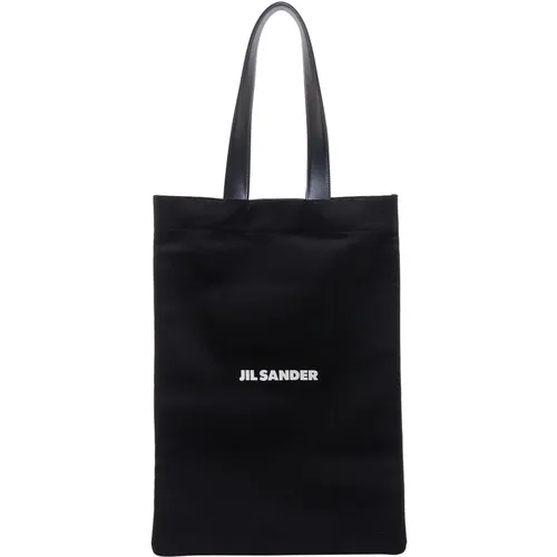 Schwarze Canvas-Schultertasche Ss23 - Jil Sander - Modalova