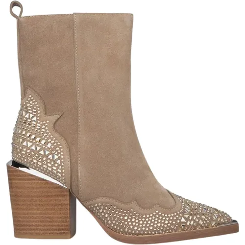 Rhinestone Ankle Boots , female, Sizes: 5 UK, 4 UK, 3 UK, 2 UK, 9 UK, 7 UK, 8 UK, 6 UK - Alma en Pena - Modalova