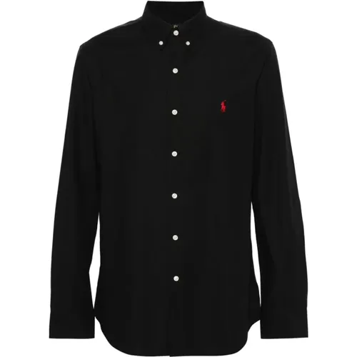 Schwarzes Button-Down Hemd mit Signatur Pony , Herren, Größe: L - Polo Ralph Lauren - Modalova