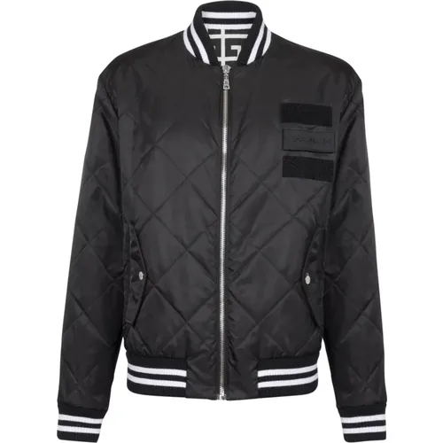 Reversible nylon bomber jacket with maxi monogram , male, Sizes: XL, 3XL, 2XL - Balmain - Modalova