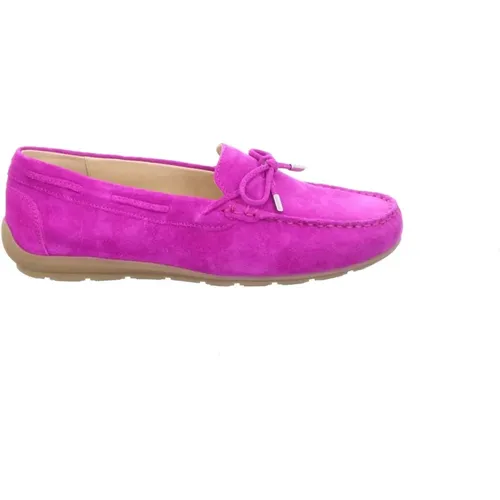 Rosa Velours Slipper Flache Gummisohle , Damen, Größe: 38 1/2 EU - Ara - Modalova