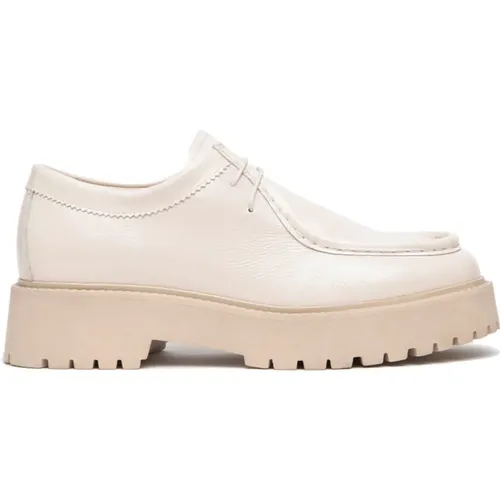 Ivory Lace-up Flat Shoes , female, Sizes: 5 UK - Nerogiardini - Modalova