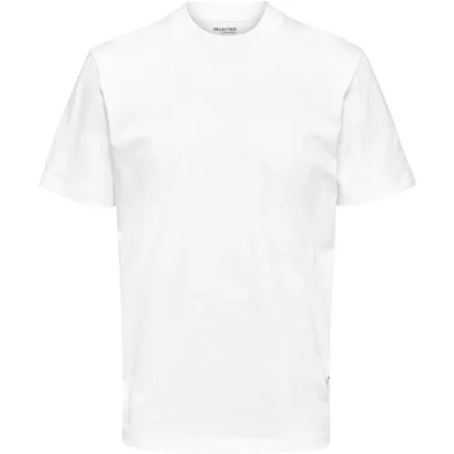 Geripptes Rundhals Kurzarm T-Shirt - Selected Homme - Modalova