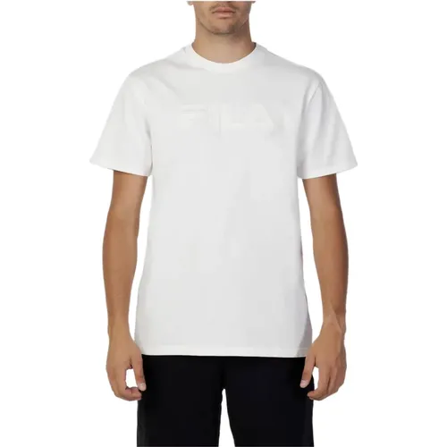 Weißes Einfaches Kurzarm T-Shirt , Herren, Größe: XS - Fila - Modalova