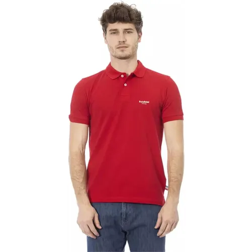 Rotes Polo Shirt mit Frontstickerei , Herren, Größe: 3XL - Baldinini - Modalova