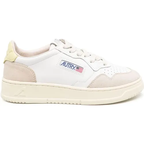 White Medalist Sneakers with Logo Patch , female, Sizes: 3 UK - Autry - Modalova