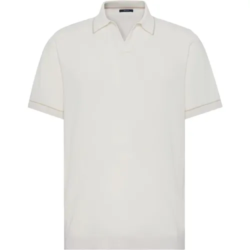 Baumwoll-Crêpe-Strick-Poloshirt , Herren, Größe: 2XL - Boggi Milano - Modalova