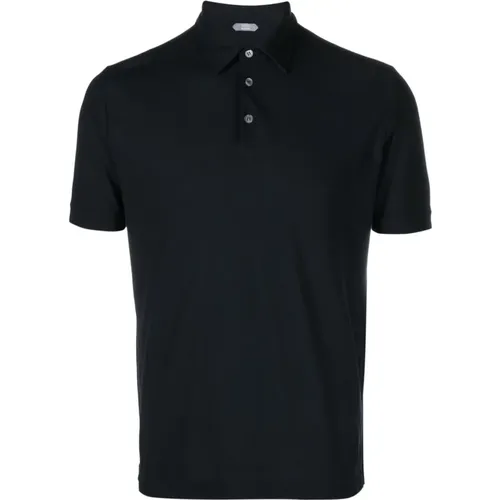 Polo Shirt with 3-Button Closure , male, Sizes: 2XL, 3XL, XL, L - Zanone - Modalova