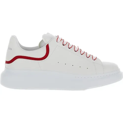 Weiße Low-Top-Sneaker Rote Details , Herren, Größe: 41 1/2 EU - alexander mcqueen - Modalova